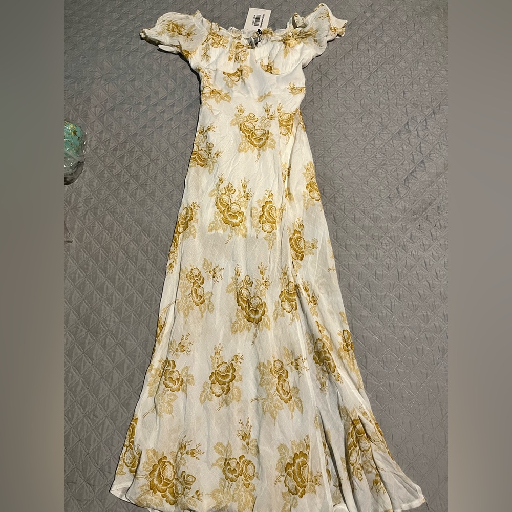 Yellow and white flower dress